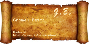 Gromen Betti névjegykártya
